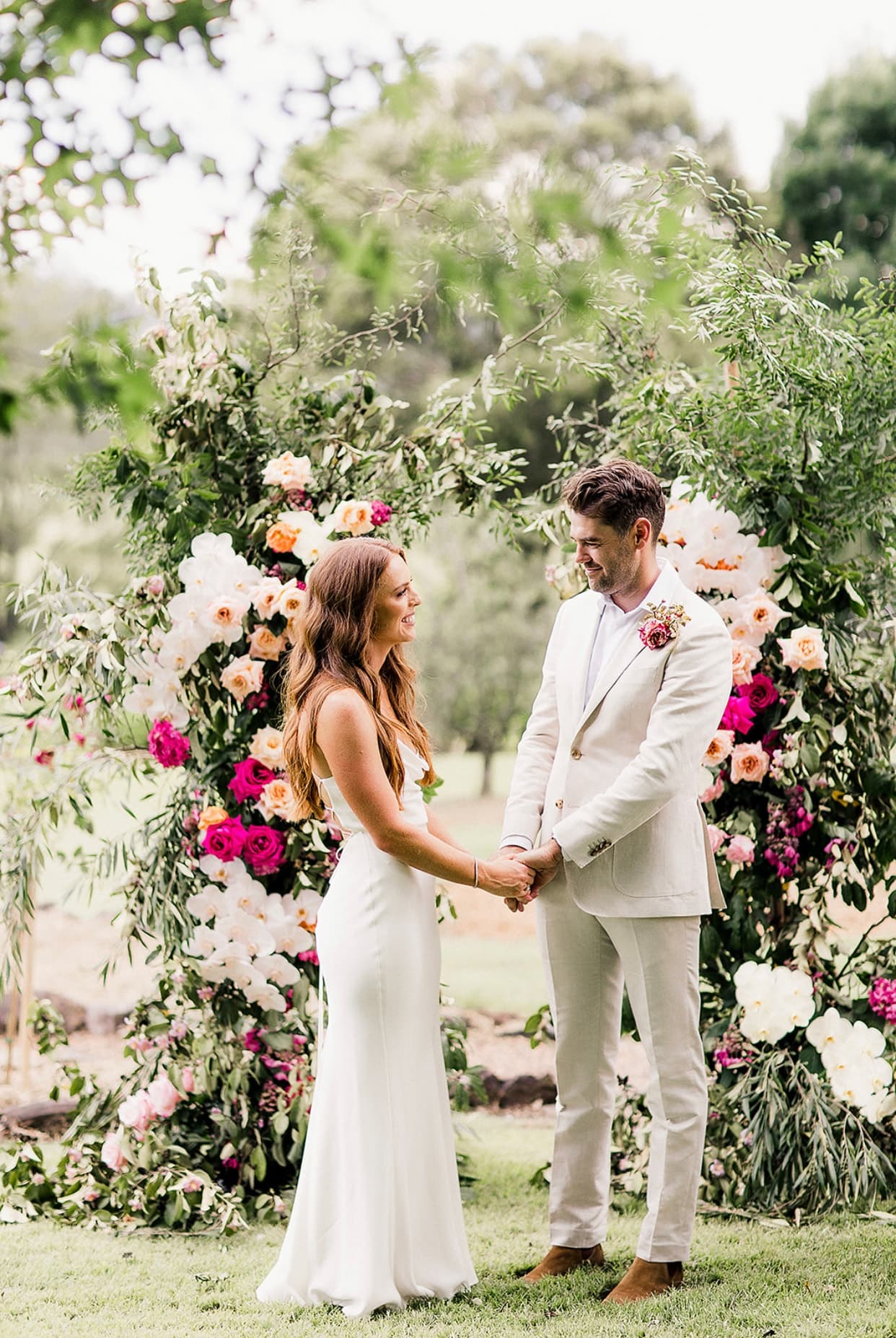 Sparse tree garden wedding